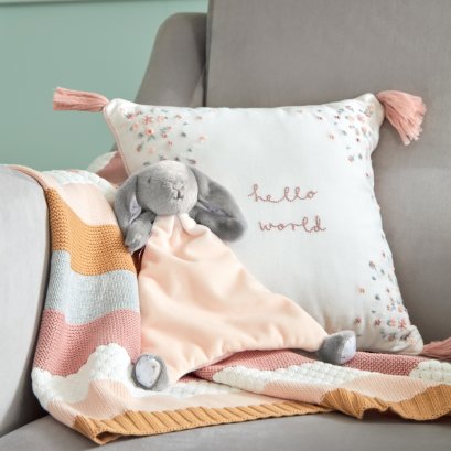 ผ้ากัดกระต่าย สีเทา/ชมพู Comforter - WTTW Bunny